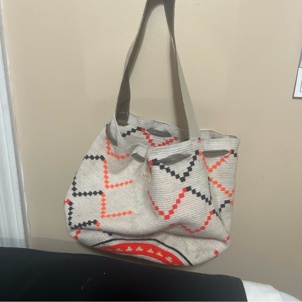 Sophia Anderson jonas Tote Bag - Cream and Orange